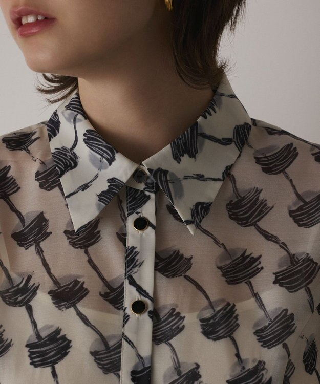 GRACE CONTINENTAL ドローイングプリントワンピース キナリ