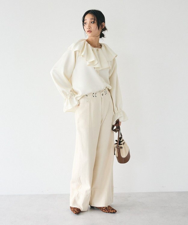 CRAFT STANDARD BOUTIQUE フリル衿ブラウス Ivory