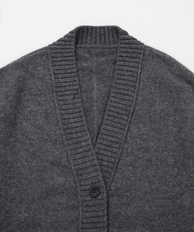 TOQUE 〈大草直子さんアドバイザー〉ベビーアルパカ×ウール縮絨ニットカーディガン チャコール