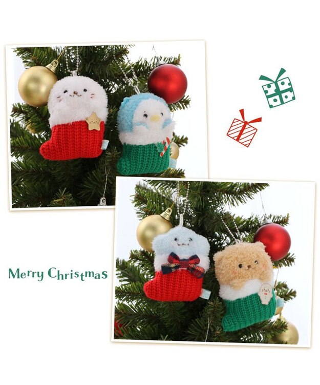 Mother garden しろたん クリスマス靴下キーホルダー 《らっこいぬ》 単品 らっこいぬ