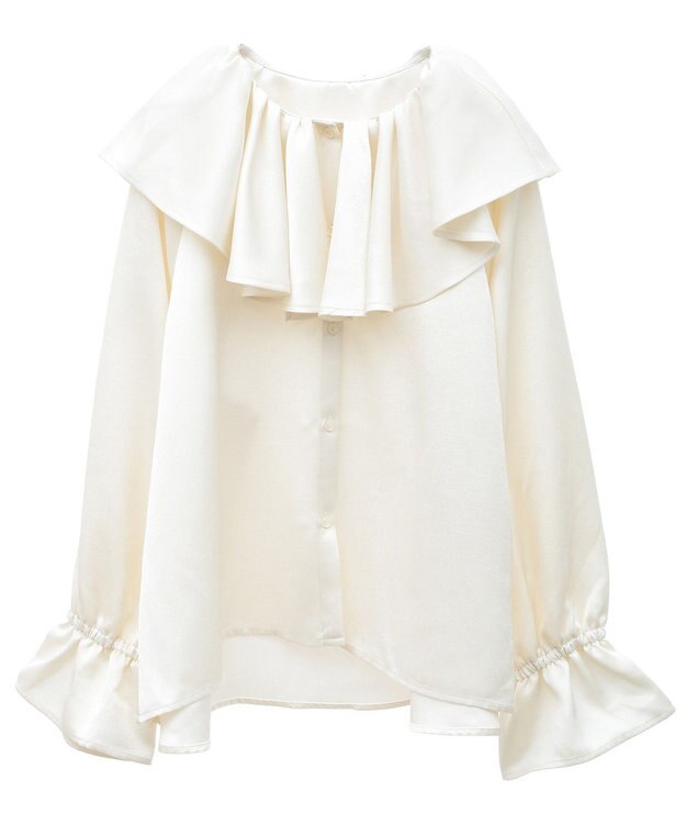 CRAFT STANDARD BOUTIQUE フリル衿ブラウス Ivory