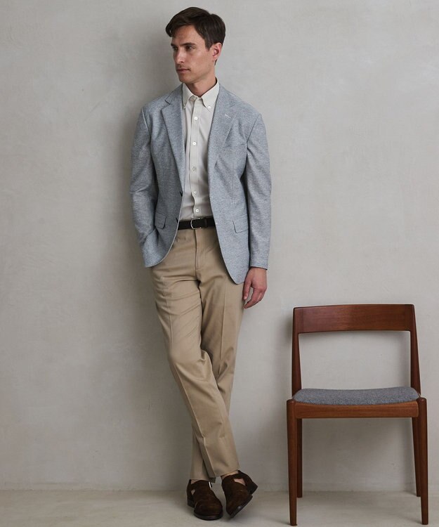 GOTAIRIKU ３年連続売上NO1【吸水速乾/洗える/ストレッチ】ノルマンディーリネン カーディガンジャケット(25/26年モデル) ライトグレー