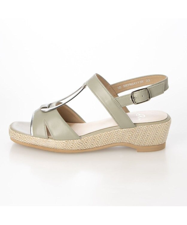 Riz raffinee <Riz raffinee>【3E】ウエッジソールサンダル ライトグリーン