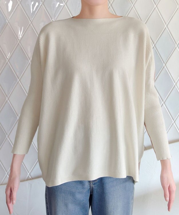 Tiaclasse 前後2wayバイカラーニットプルオーバー アイボリー