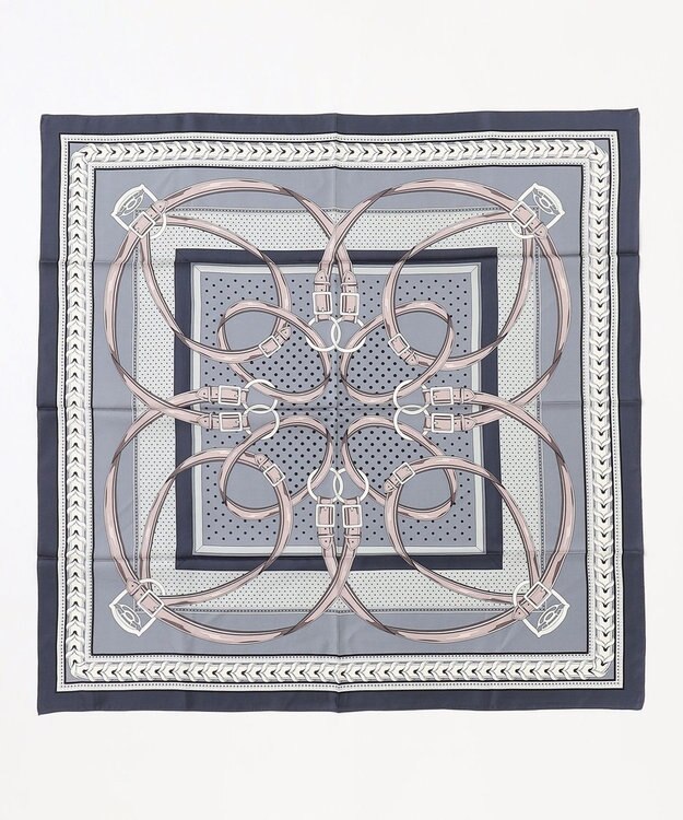 23区 ベルトモチーフ柄スカーフ グレー系