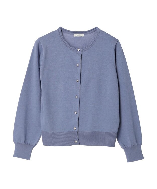 earth music&ecology いろいろ釦クルーネックカーディガン Sax