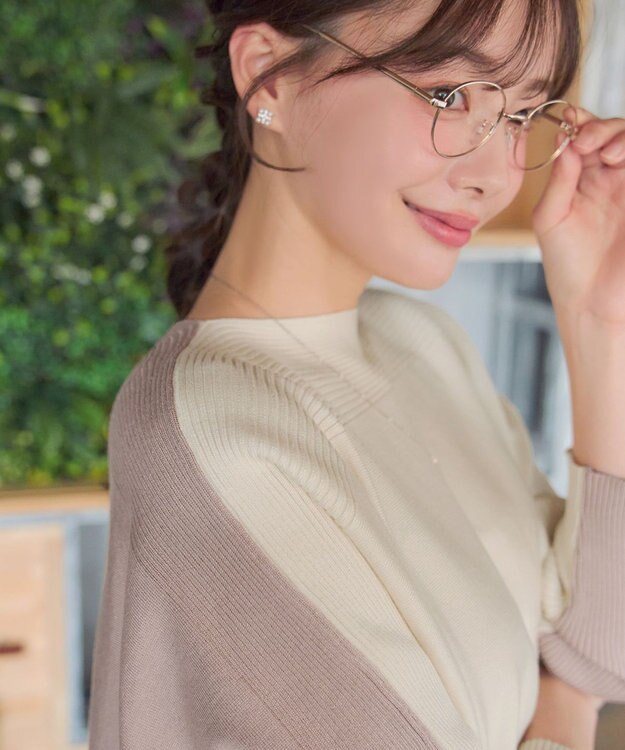 Tiaclasse 前後2wayバイカラーニットプルオーバー アイボリー