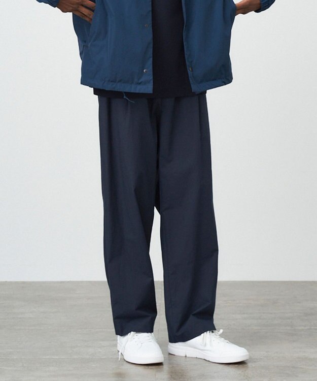 ATON COTTON TYPEWRITER | イージーテーパードパンツ - UNISEX NAVY