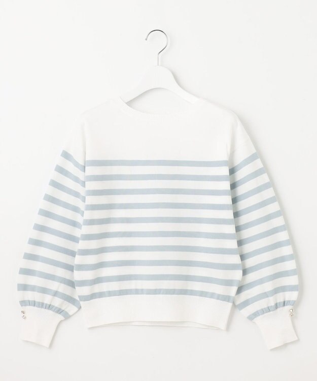 Feroux 【洗える】ビジューポイント ニット スカイブルー系1