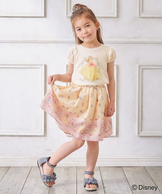 ANY KIDS 【ディズニープリンセス】アート Tシャツ クリーム<ベル>