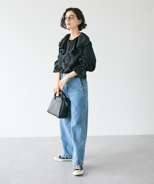 CRAFT STANDARD BOUTIQUE フリル衿ブラウス Black