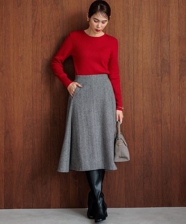 組曲 【WEB限定・2SET】オフショル風NEWツイン ニット チェリーレッド系