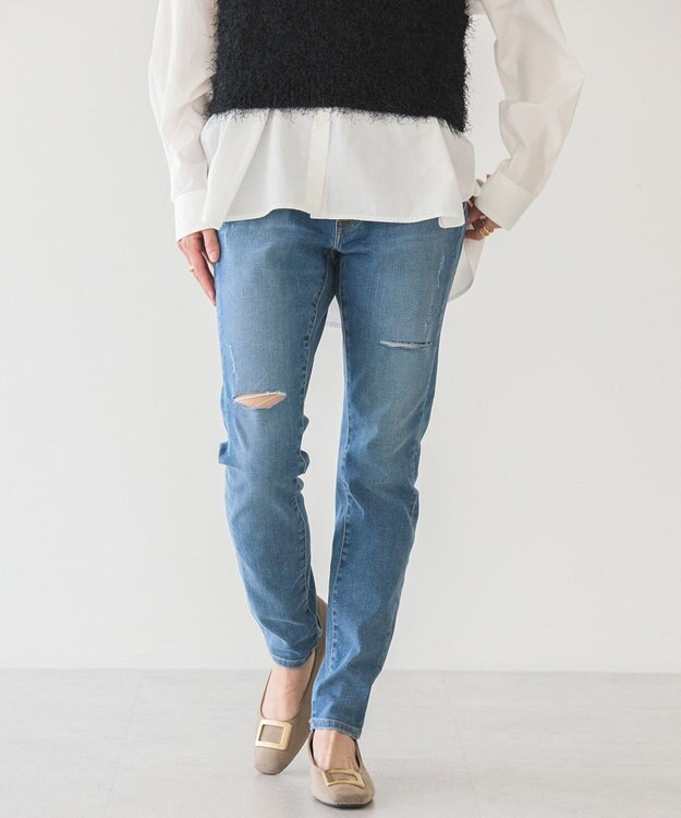 AMERICAN HOLIC スキニーフィットダメージデニム