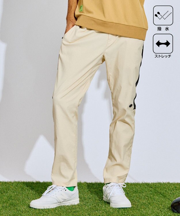 PW CIRCULUS 【撥水加工/ ストレッチ】【MEN】ベンチレーション テーパードパンツ ゴルフ アイボリー系