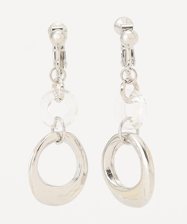 ANY SIS 【美人百花7月号掲載】トリプルリング イヤリング シルバー