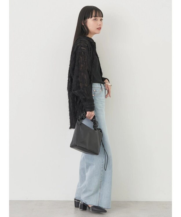 earth music&ecology ジャガードシャツ Black