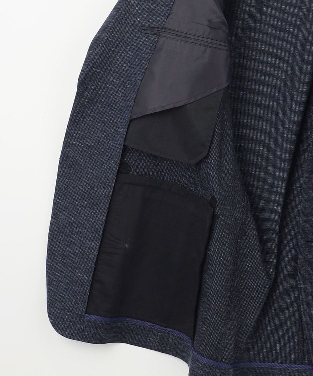 JOSEPH ABBOUD 【清涼感/軽量】リネンTOPピケ ジャケット ネイビー系