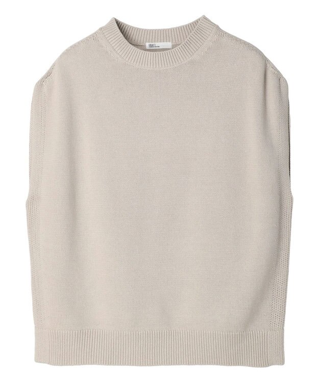 CRAFT STANDARD BOUTIQUE 洗える クルーネックニットベスト Gray Beige