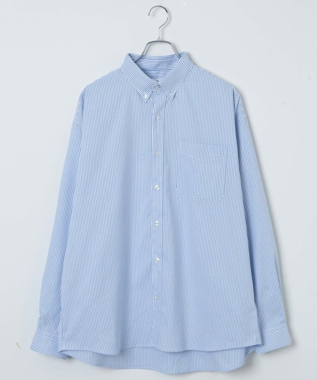 WEGO イージーケアオックスフォードシャツ ブルーストライプ