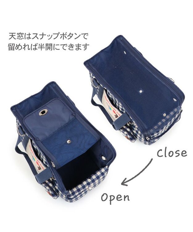 PET PARADISE リサとガスパール ギンガムキャリーバッグ  《紺》S 超小型犬 約1.5～4㎏ ネイビー