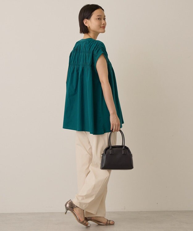 AMERICAN HOLIC シャーリング半袖フレアプルオーバー Green