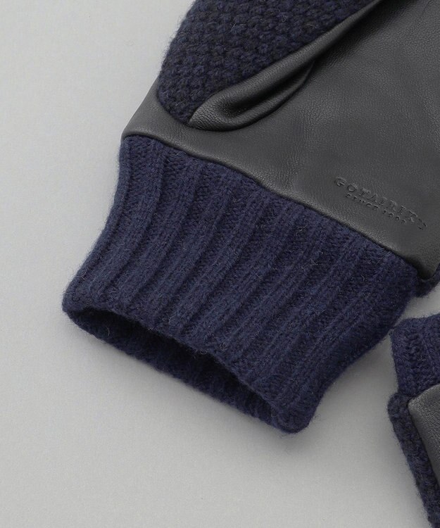 GOTAIRIKU 【スマホ対応】鹿の子ニット グローブ ネイビー系