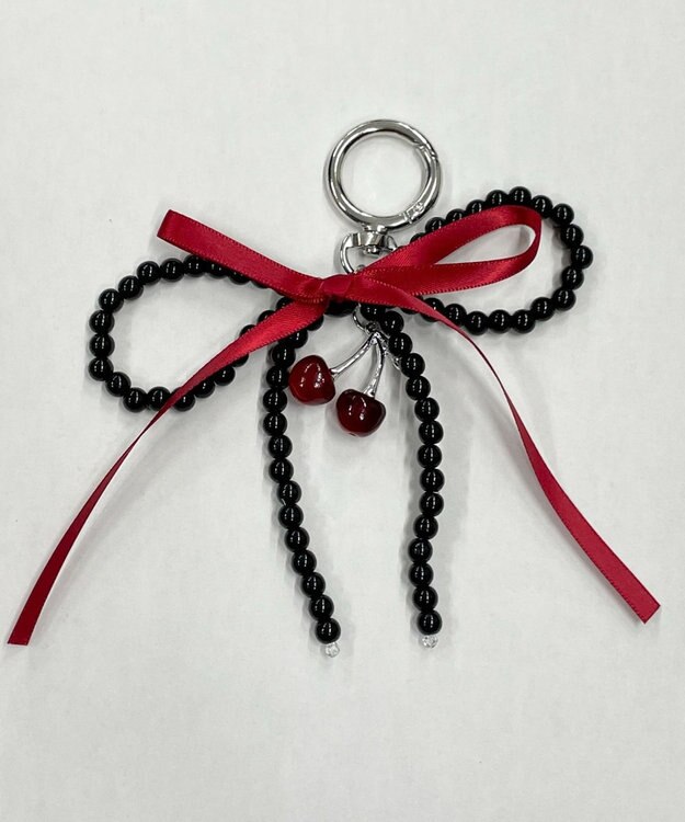 WEGO チェリーリボンビーズキーホルダー 柄1