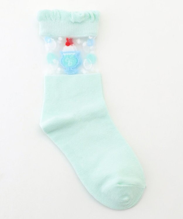 ANY KIDS シースルーモチーフソックス ミント（フロート）