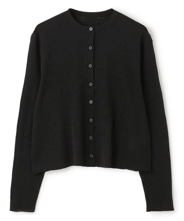 UNFILO L シアー クロップド カーディガン ブラック