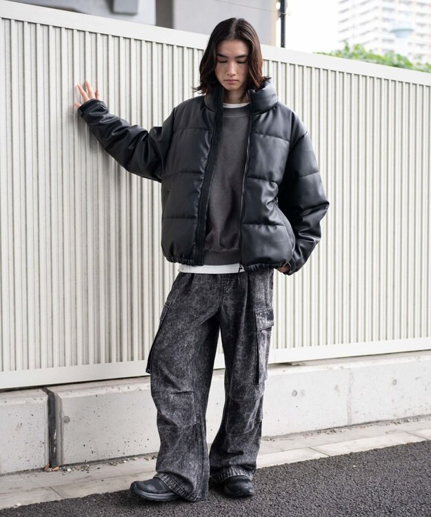 WEGO 【ユニセックス着用ITEM】PUパファーブルゾン ブラック