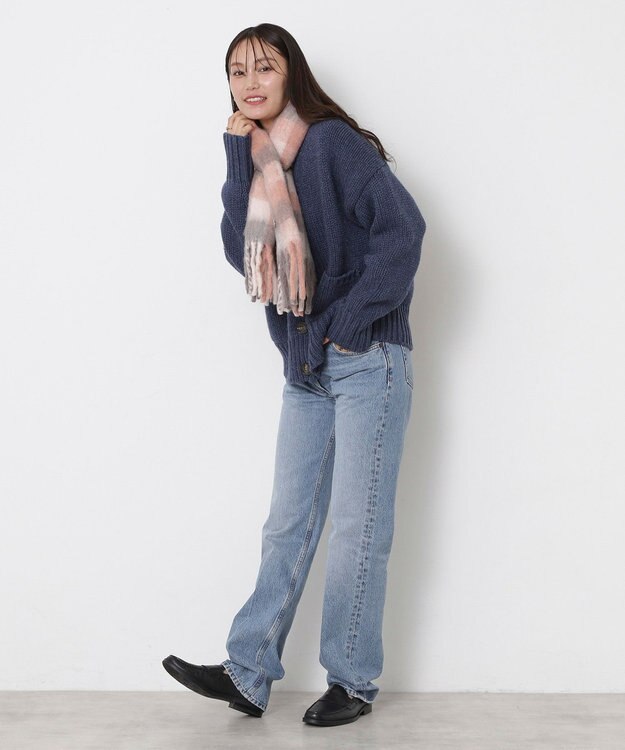 MOONBAT PAUL&JOE ACCESSOIRES(ポール&ジョー) ボリュームマフラー ブロックチェック ピンク