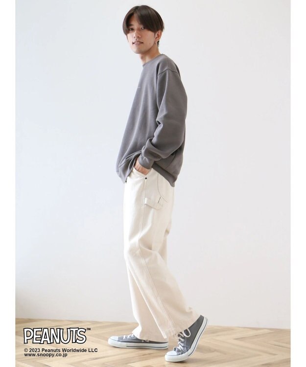 CRAFT STANDARD BOUTIQUE ＰＥＡＮＵＴＳ裏起毛スウェットクルー Charcoal Gray