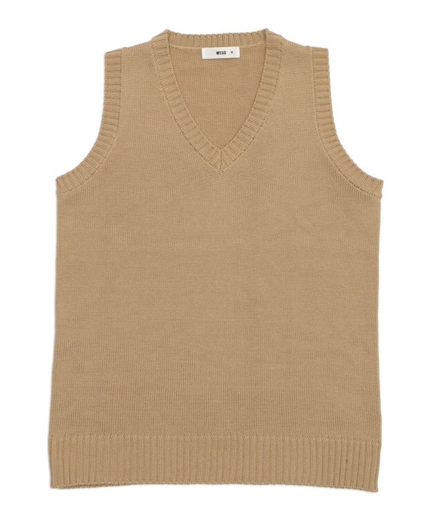 WEGO 【SCHOOLITEM】ベーシックニットベスト ベージュ