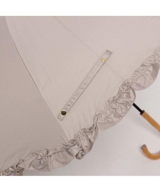 UNBILLION カシュネ cachenez / 【晴雨兼用】【日傘】 UV カット率99％以上 PUビッグフリルショートパラソル ダークベージュ