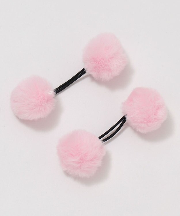 WEGO L2Pダブルポンポンヘアゴム ライトピンク