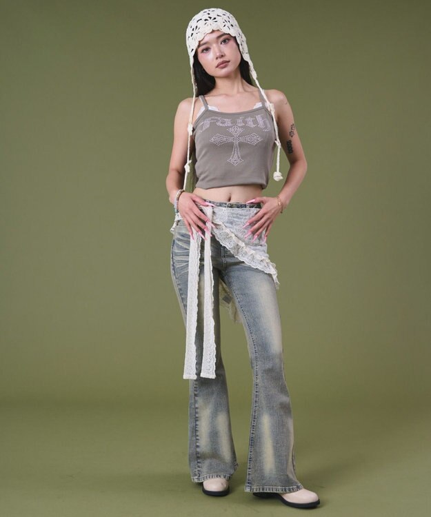 WEGO ブラストフレアデニム デニム淡色