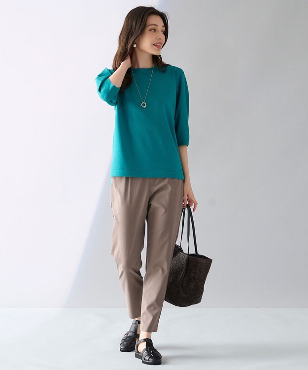 ANY 【ウエストゴム/ストレッチ】大人の７daysデイリーパンツ モカ