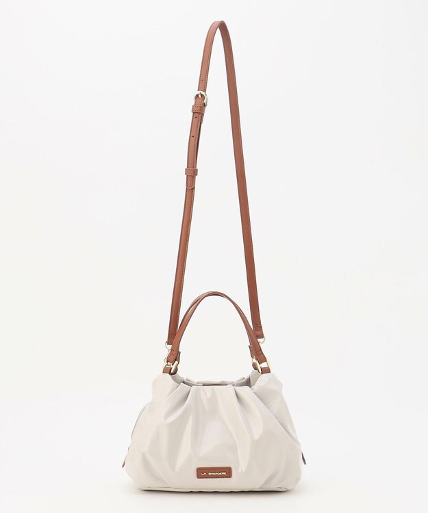 LA BAGAGERIE ソフトエナメル2WAYハンドバッグ Sサイズ アイボリー