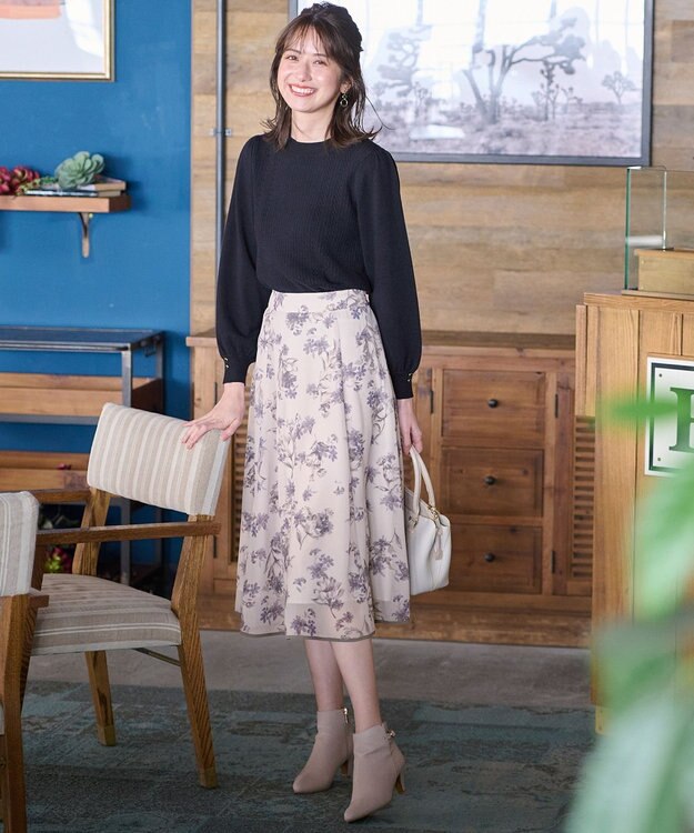 ANY SIS 【CICA加工】ケーブルポイント ニット ネイビー