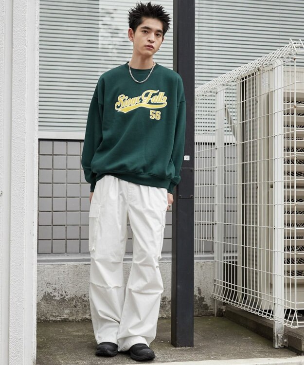 WEGO 【２点SET】アクセ付きグラフィックプルオーバー ダークグリーン