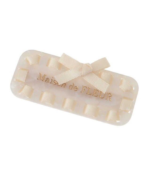 Maison de FLEUR クロッシェリボンクリップ Ivory