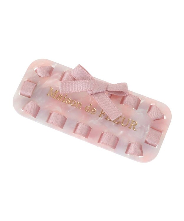 Maison de FLEUR クロッシェリボンクリップ Pink