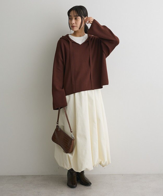 CRAFT STANDARD BOUTIQUE ハーフミラノニットフーディー＜ハンドウォッシャブル＞ Brown