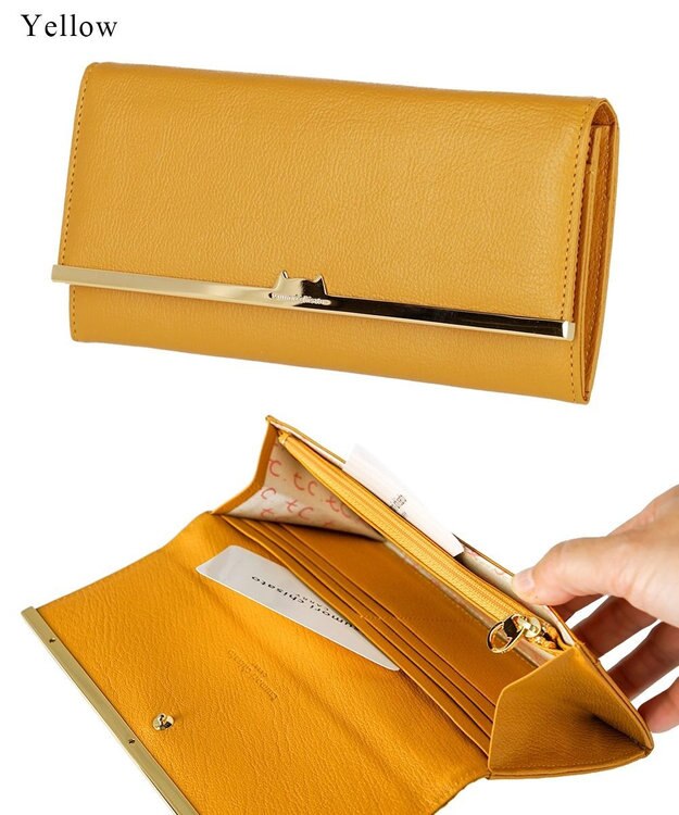 tsumori chisato CARRY プットオンネコ　長財布　かぶせ イエロー
