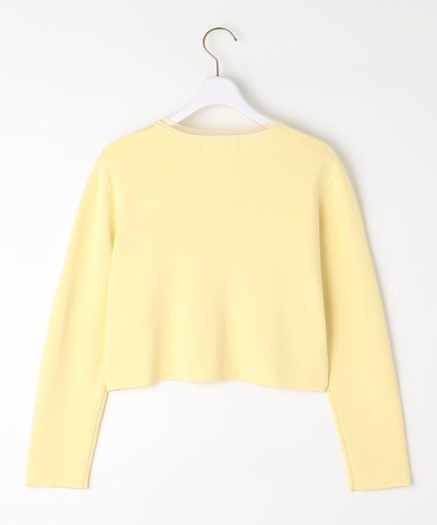 ANY SIS 【洗える】レースネックショートレングス カーディガン ライトイエロー