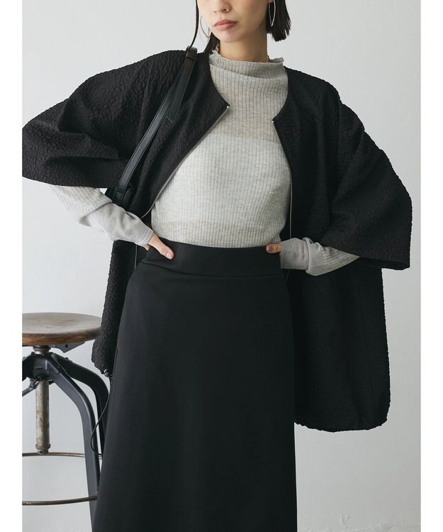 Green Parks AnriettMusee フロントジップジャガードブルゾン Black