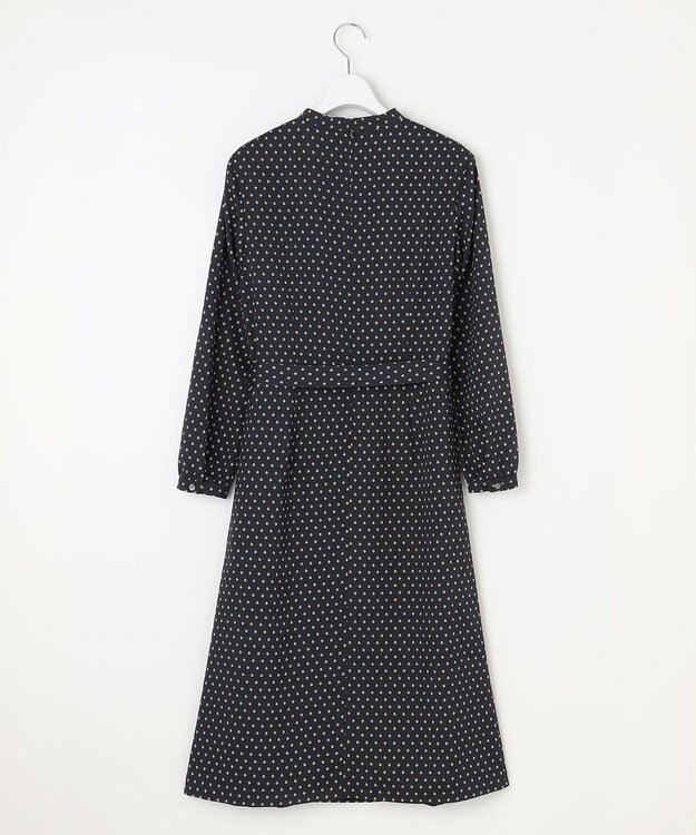 J.PRESS LADIES L 【洗える】ジオメトリックプリント ワンピース ネイビープリント系