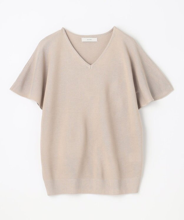 ANY 【洗濯機可/UVケア/アンチピリング】アクリルガーター バタフライスリーブニット サンドベージュ