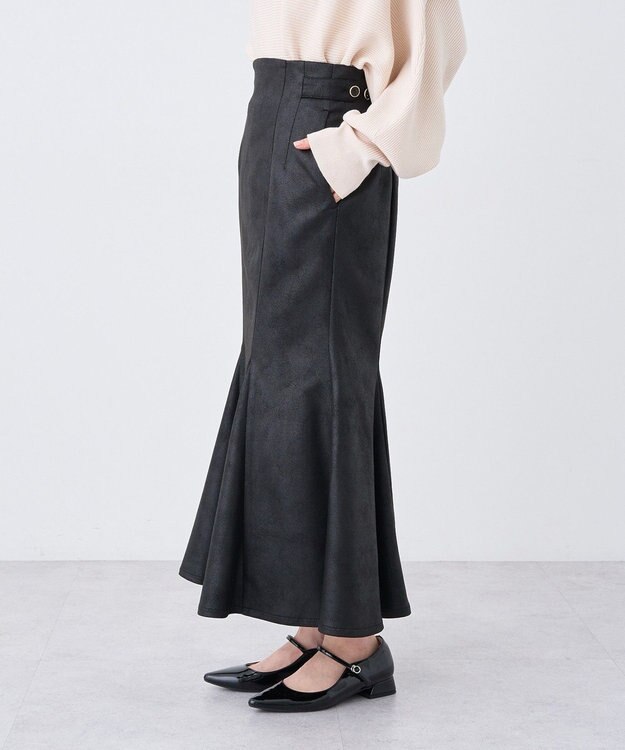 earth music&ecology フェイクレザーマーメイドスカート Black