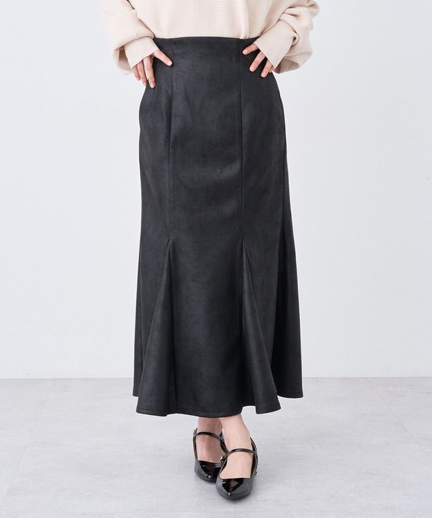 earth music&ecology フェイクレザーマーメイドスカート Black